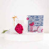 EMMA Enchanted Roses Scarf & Pink Roses Bouquet