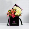 Luxury Flower Box: White Roses, Lilies, and Gerberas