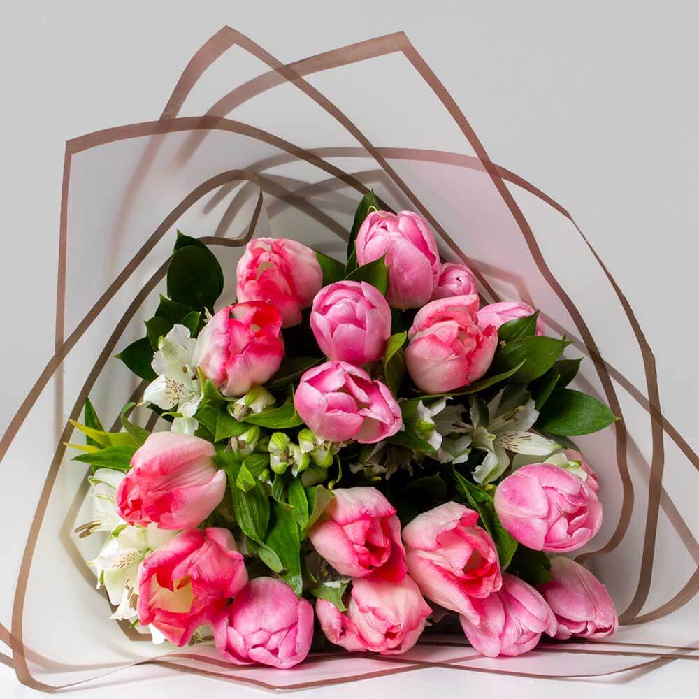 Hand Bouquet with Tulips & Asters