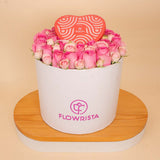 Blush Heart Bloom Box - Revival Roses & Patchi Heart Box 22 pcs