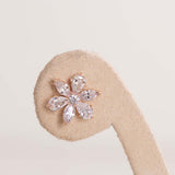 Pandora Sparkling Herbarium Cluster Stud Earrings 14k Rose Gold-Plated & Purple Roses Vase