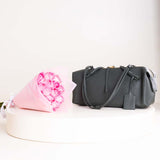 CoCan Capsule Shoulder Bag & Pink Roses Bouquet