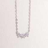 Felizmoda Three-Flower Silver Necklace
