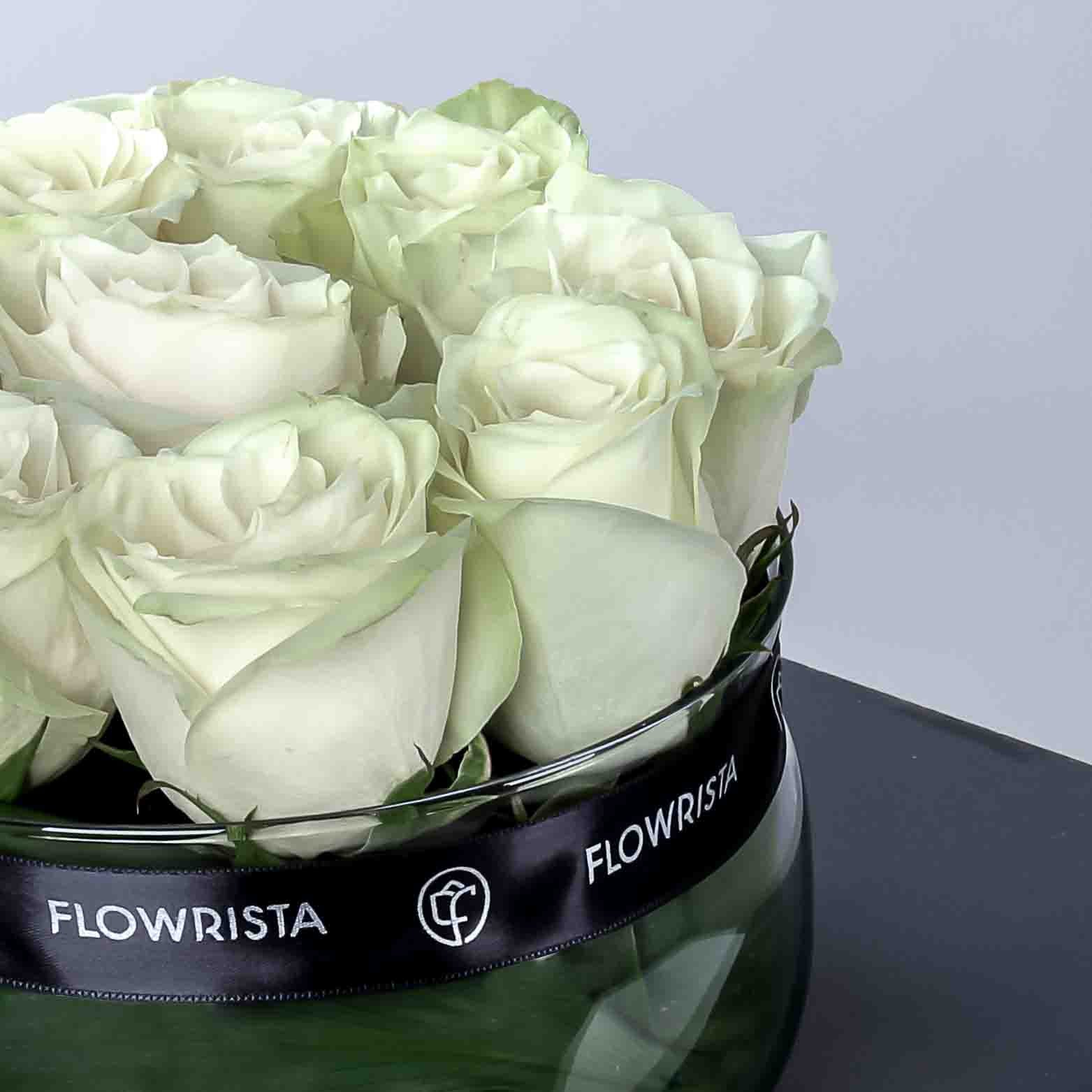White Roses Vase