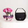 CoCan Half Moon Bag & Purple Roses Vase