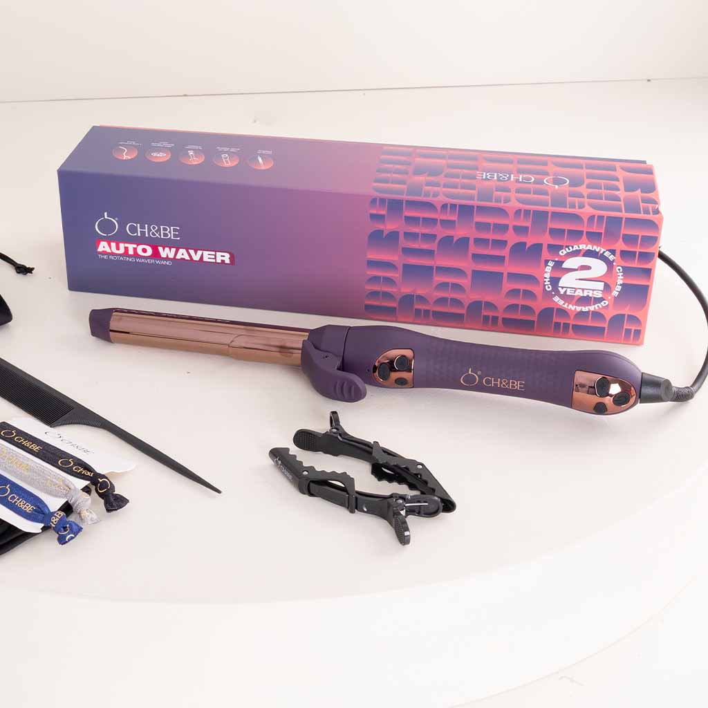 CH&BE Auto Waver Hair Rotating Curler & Pink Roses Bouquet