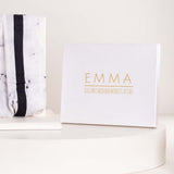 EMMA White Marble Scarf & Red Roses Bouquet