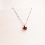 Markiz Thai Silver Platinum-Plated Red Zircon Necklace