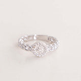 Felizmoda Braided Zircon Silver Ring & Red Roses Bouquet