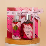 MUSC Oud Musc Perfume & Felizmoda Gold-Plated Silver Necklace with Red Roses Bouquet