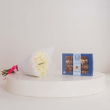 Zadna Mixed Dates and Nuts & White Roses Bouquet
