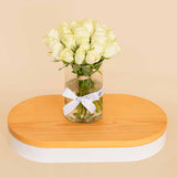 White Roses Vase
