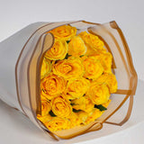 Yellow Roses Hand Bouquet | 20 Flowers