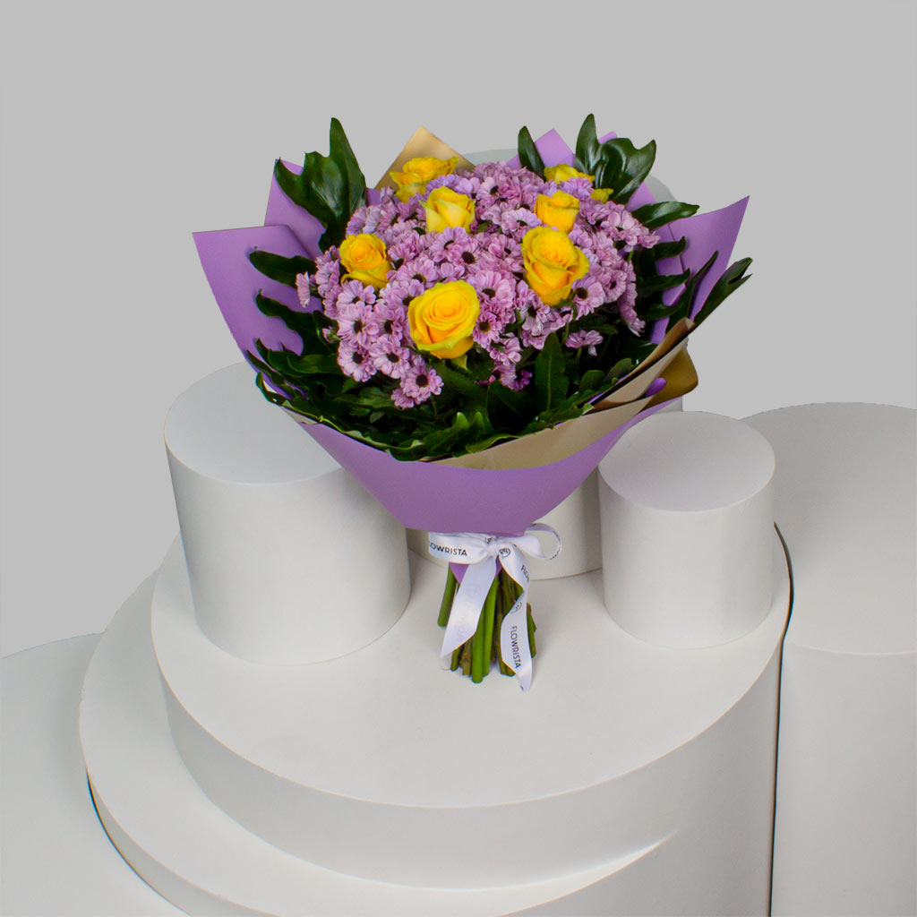 Yellow & Purple Reagan Bouquet