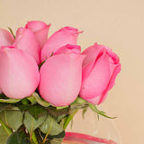 Cube Vase with 20 Pink Roses