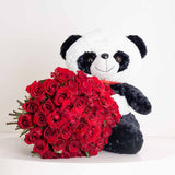 Red Roses & Panda Bear - The Ultimate Romantic Gift