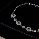 Felizmoda Green Stones Silver Bracelet