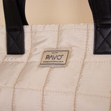 Pavo Beige Tote Bag Handbag & 15 White Roses