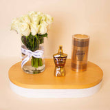 Jean Paul Gaultier Le Male Elixir Eau de Parfum 125ml & White Roses Bouquet