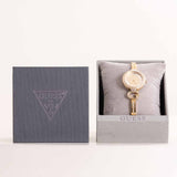 GUESS Ladies Giselle Gold Tone Analog Watch & Red Roses Bouquet