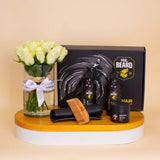 Mr.Beard Hair Care Kit & White Roses Vase