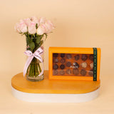 Patchi Les Gourmets 20 pcs & Pink Roses Vase