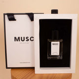 Alamki Bella Fuchsia Bag & MUSC Oud Musc Perfume with Pink Roses Bouquet