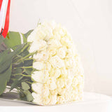 Flowrista Red & White Roses Acrylic Bag - 100 Stems