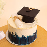 Ninos Graduation Celebration Cake & 15 White Roses Vase