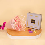 Passionelle Premium Chocolate Box 765g and 15 Pink Roses