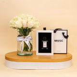 MUSC Vanilla Baby & White Roses Vase