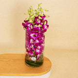 Baby Orchid Flower Vase - 10 Roses