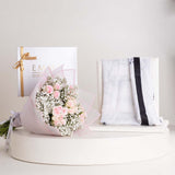 EMMA White Marble Scarf & Quiet Love Bouquet