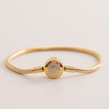 Pandora Moments Sparkling Crown O Snake Chain Bracelet 14k Gold-Plated & Revival Roses Bouquet
