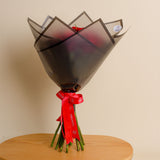 Police Blue Wallet & 15 Red Roses Bouquet - A Heartfelt Gift