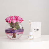 Nuit Warm Vanilla 50ml & Purple Roses Vase