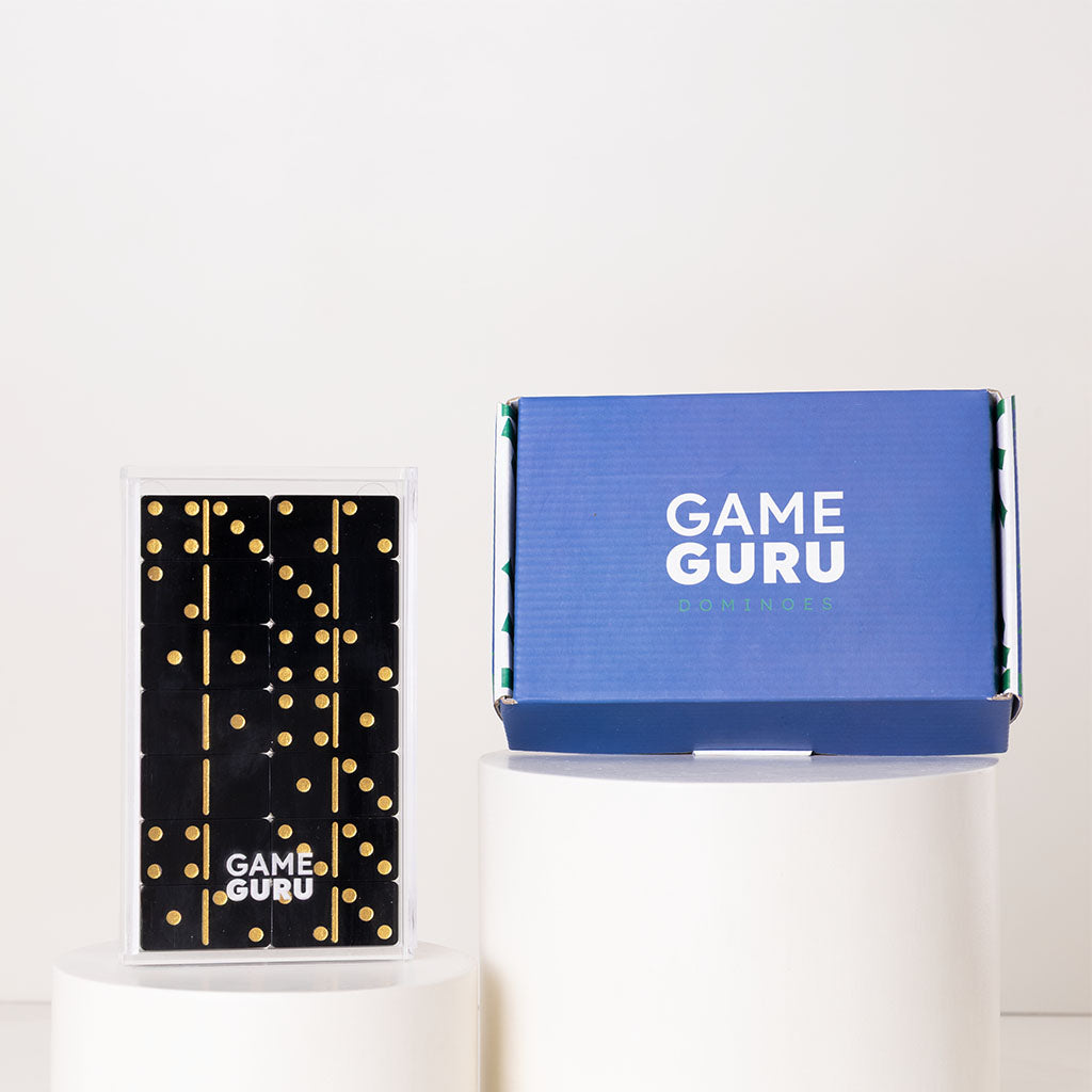 Game Guru Acrylic Dominoes Black & Gold