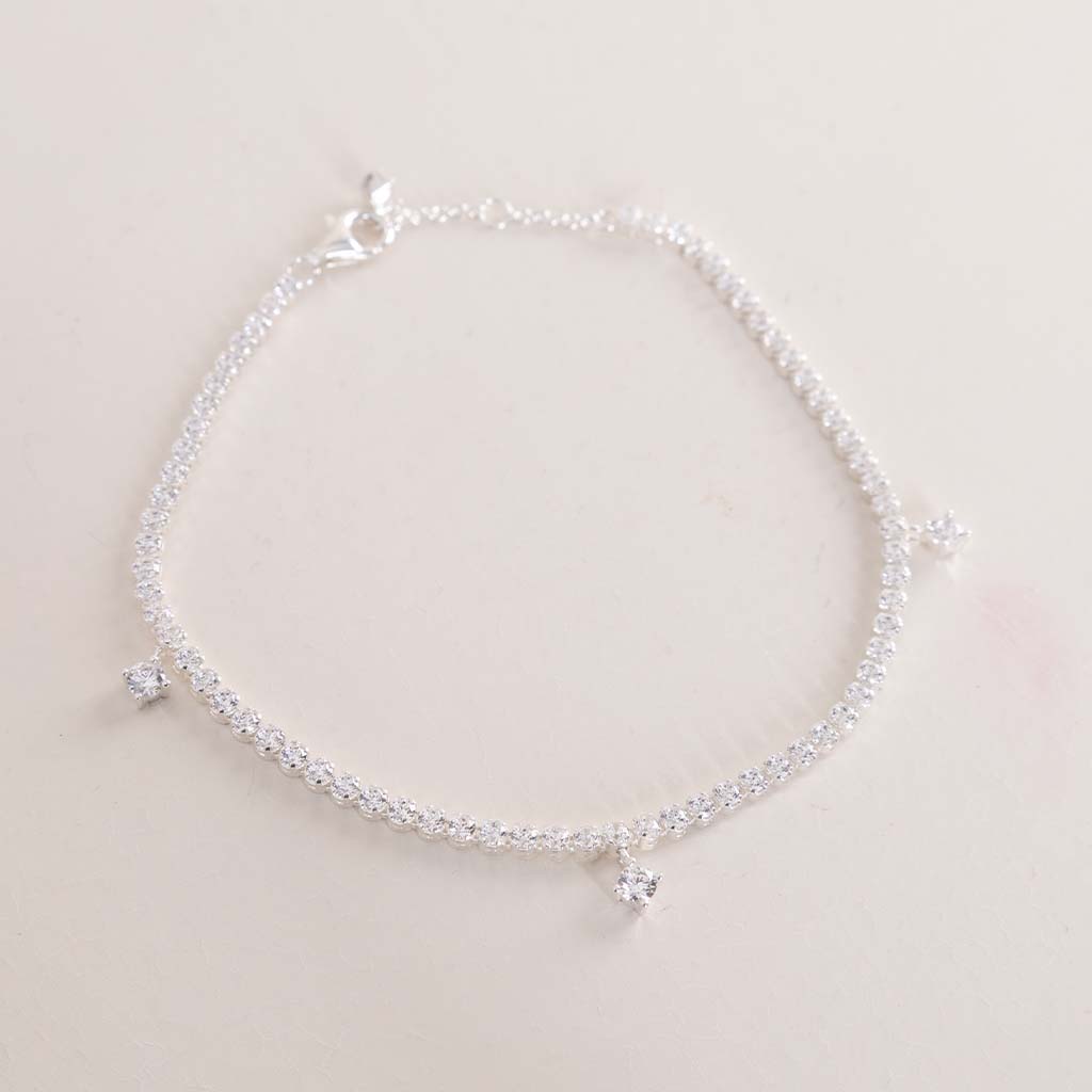 Pandora Sparkling Drops Tennis Bracelet & Red Roses Bouquet