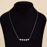Felizmoda Five square pendants silver necklace zircon stones And Vase 0f 15 purble rose