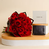 CERRUTI 1881 Wallet CEPU05922M with Red Rose Bouquet – 15 Roses