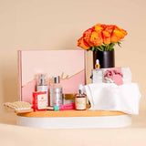 Soul and More Full Bridal Package | Orange Roses in Black Vase