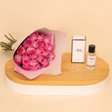 Areej Rose Oud with 20 pink Roses Bouquet