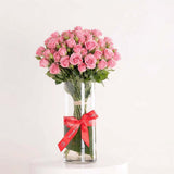 Pink Baby Roses Vase - 20 Stems