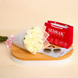 Ray-Ban Sunglass with Gold Frame & Gradient Lenses and 20 White Roses