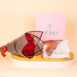 Veloor Nala Scarf & Red Roses Bouquet