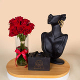 Amaz Eternal Love Earring and Vase 15 Red Rose