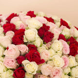 Flowrista | Bouquet of 100 White, Pink & Red Roses