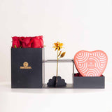 Patchi Tin Box of 22 Pieces and 9 red roses