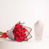 Markiz Platinum-Plated Zircon Pendant Necklace & Red Roses Bouquet