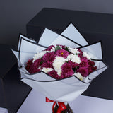 Hand Bouquet of Purple & White Chrysanthemums